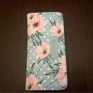 Tahari Blue and Pink Floral Wallet